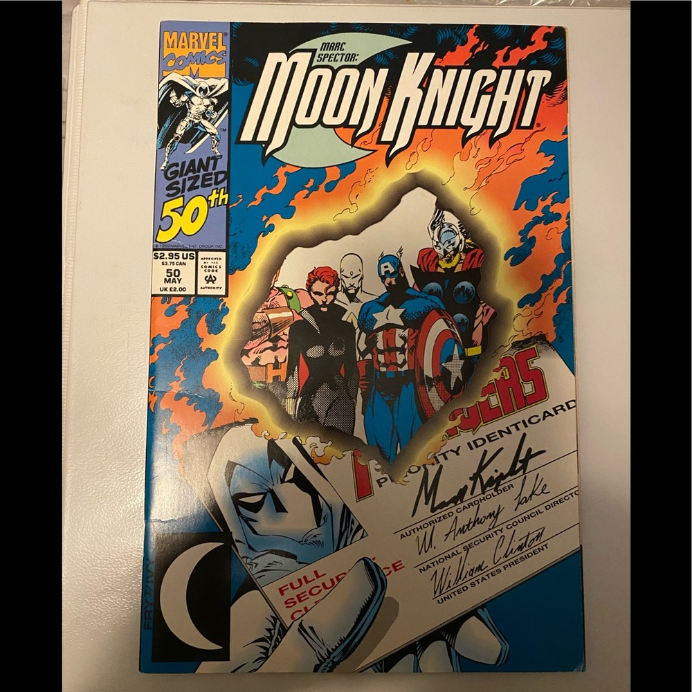 Marc Spector Moon Knight 50 Die-cut Cover 1993 Avengers Marvel Comics